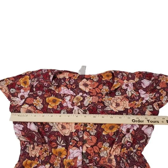 Knox Rose Midi Dress Medium Floral Cottage Core Prairie Tassel Button Front Boho - Picture 9 of 11